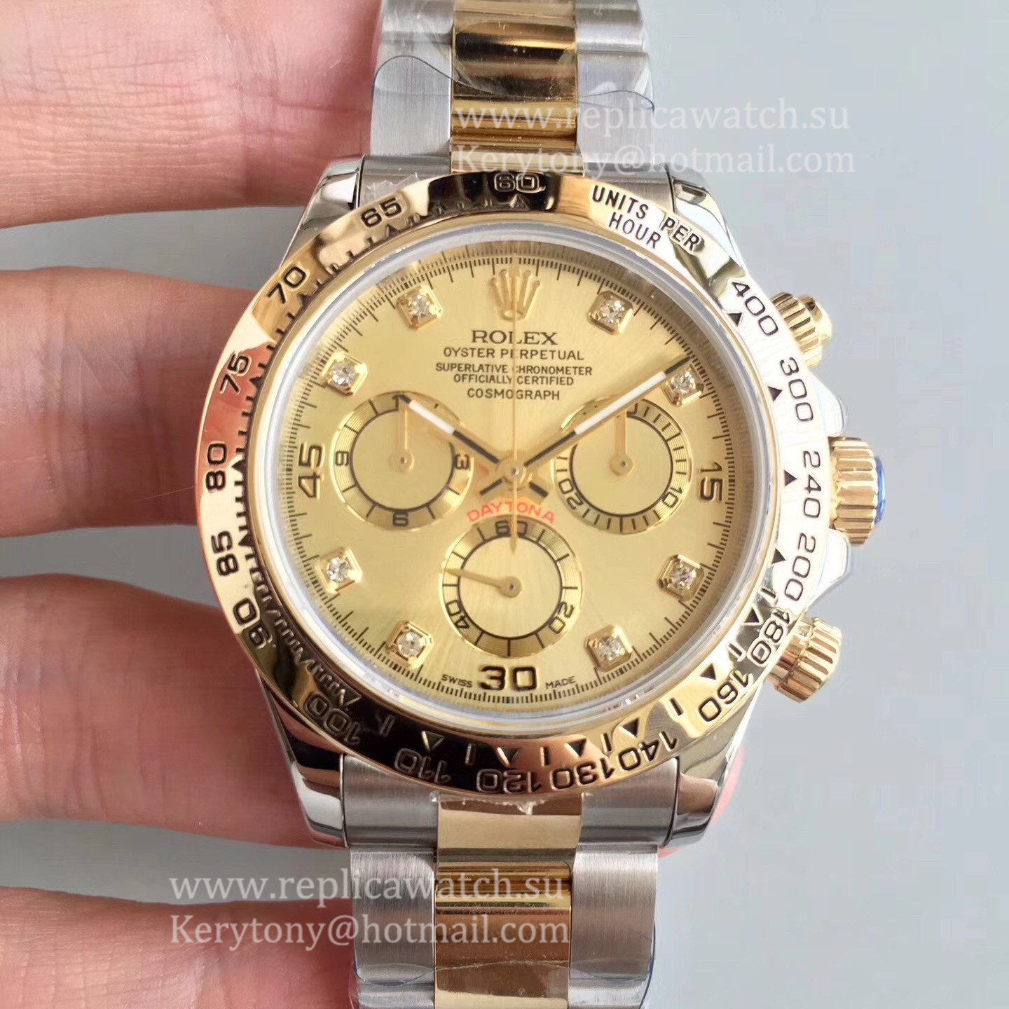 Perfect Replica R01ex Daytona  116503 3AF 18K Yellow Gold Wrapped & SS 904L Champagne Dial 7750