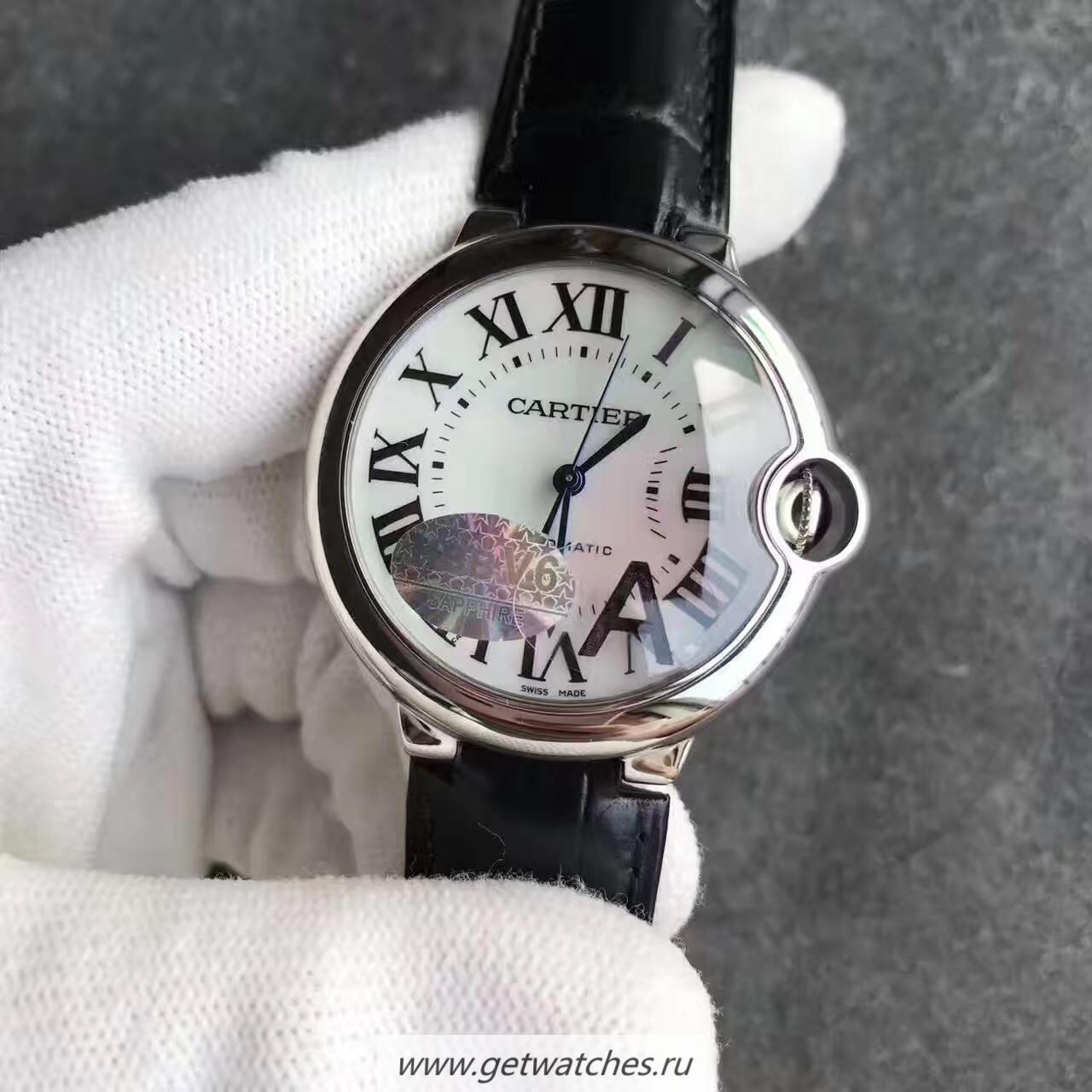 Copy Ca*t1er Ballon Bleu W69017Z4 36mm HBB V6F SS White Dial 2824