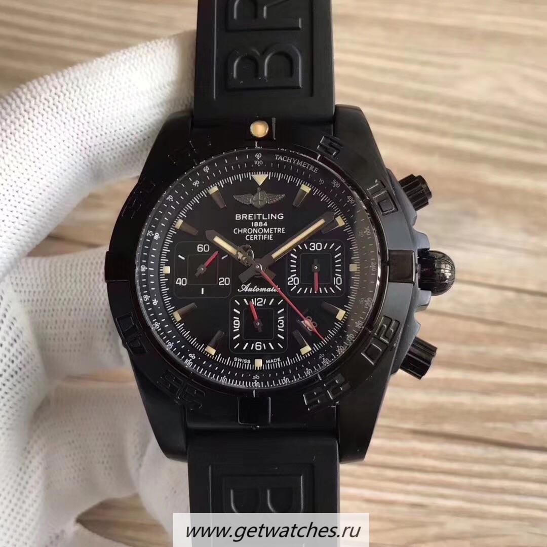 Replica Breitling Chronomat 44 Blacksteel MB0111C3/BE35 GF PVD Black Dial 7750