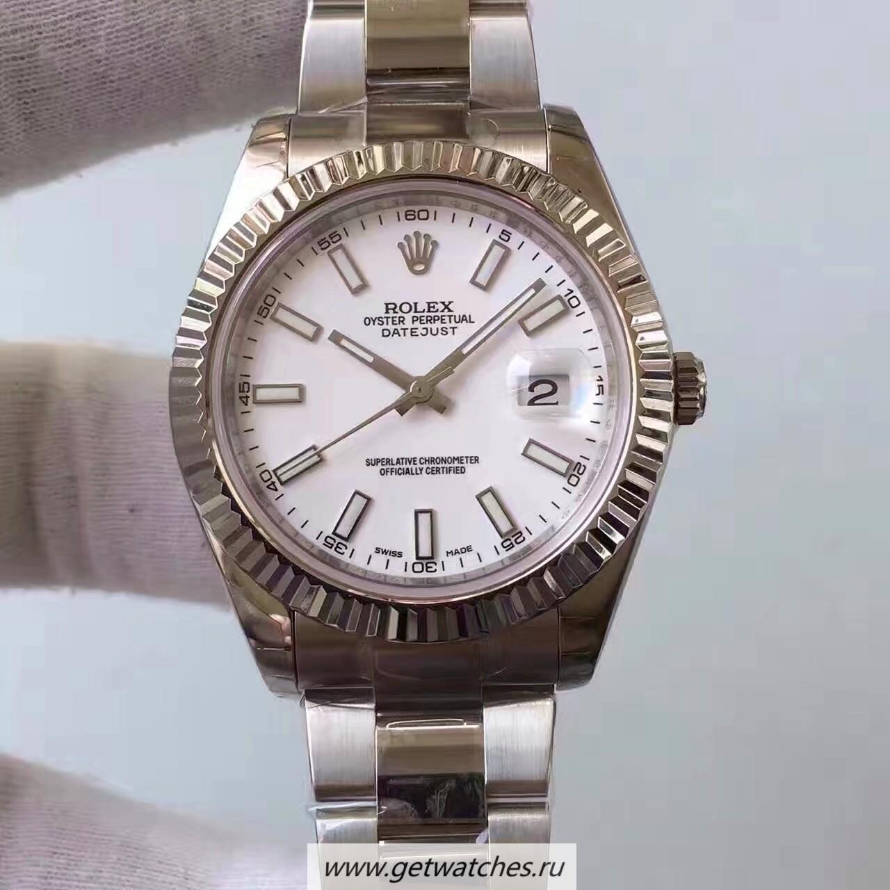 Fake R01ex Datejust II 116334 2018 41mm EWF SS White Dial 3136