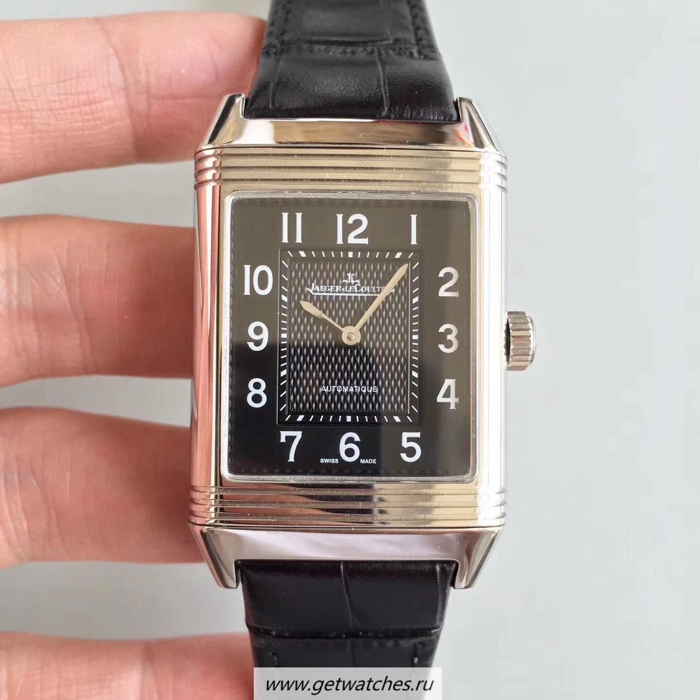 Perfect Replica Jaeger-LeCoultre Grande Reverso 986 Noob Factory SS Black Dial JLC 986