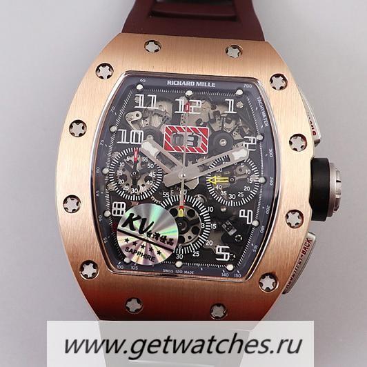 NEW Replica Richard Mille RM011 Chrono KVF Rose Gold Black Dial 7750 V3