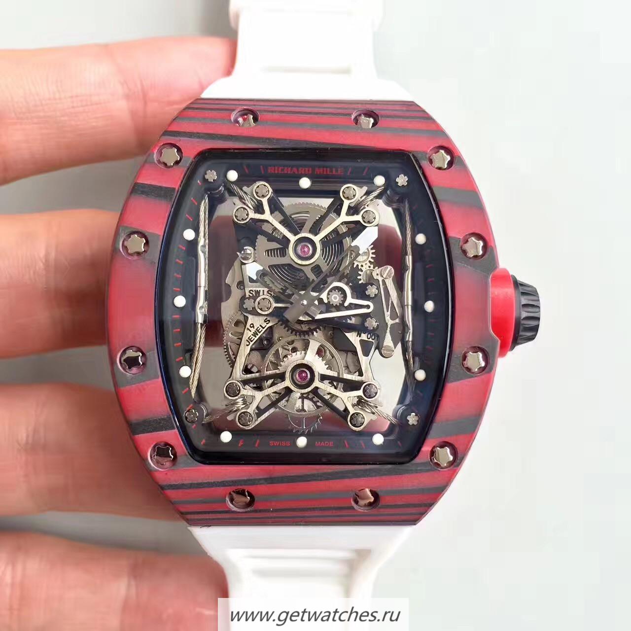 Copy Richard Mille RM50-27-01 NTPT KVF Red Forged Carbon Black & Skeleton Dial M9015